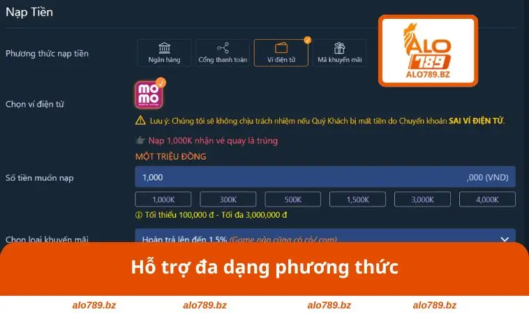 Hỗ trợ đa dạng phương thức